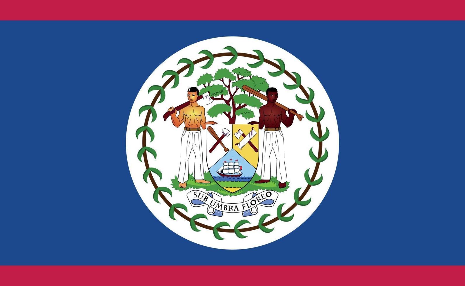 nationale vlag van belize in exacte verhoudingen - vectorillustratie vector