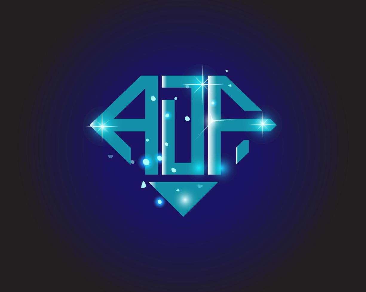 adf brief logo creatief ontwerp. adf uniek ontwerp. vector