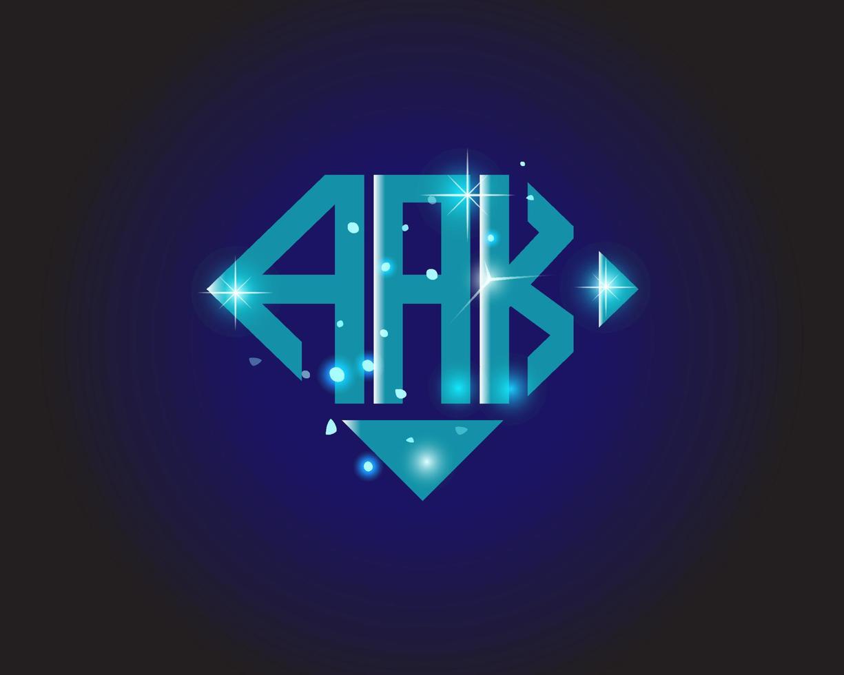 aak brief logo creatief ontwerp. aak uniek ontwerp. vector