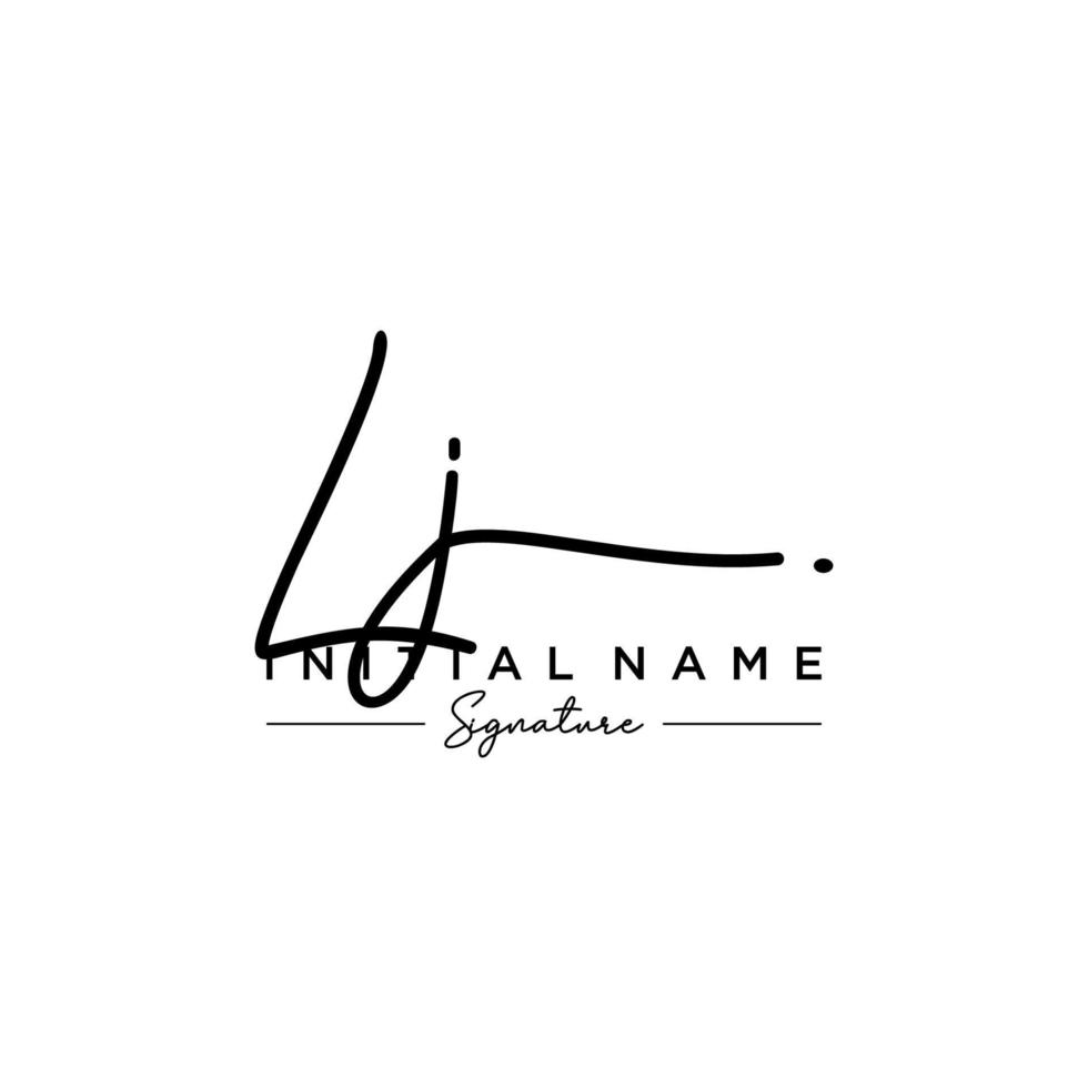 letter lj handtekening logo sjabloon vector