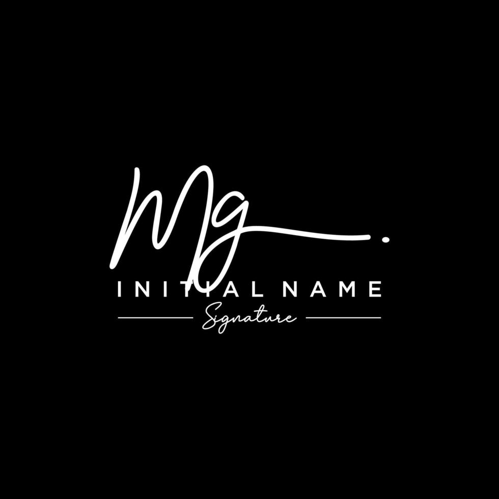 brief mg handtekening logo sjabloon vector