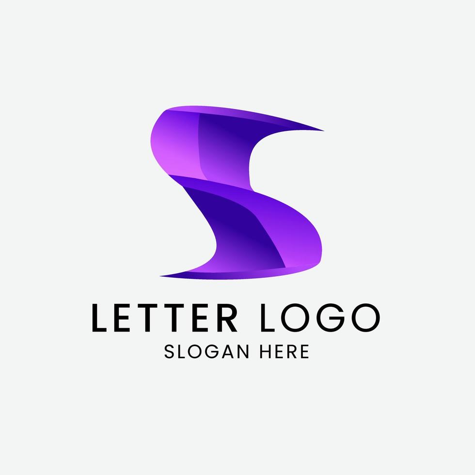 helling s monogram logo. kleurrijk s brief logo ontwerp sjabloon. modern logo ontwerp vector