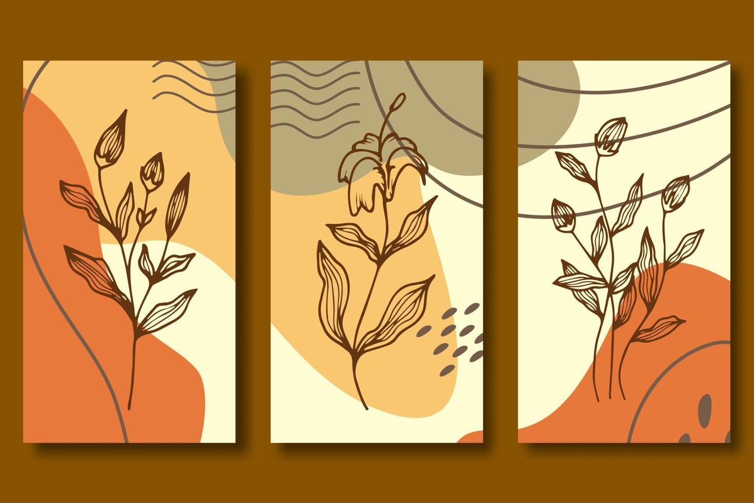 hand- getrokken bloem abstract behang verzameling vector