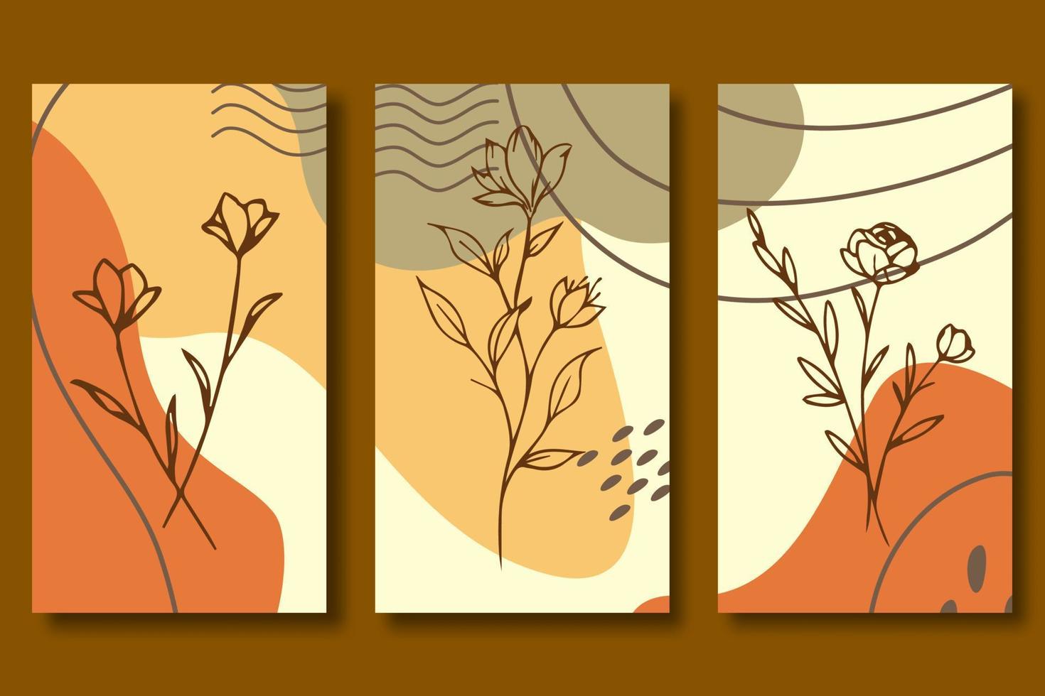 hand- getrokken bloem abstract behang verzameling vector