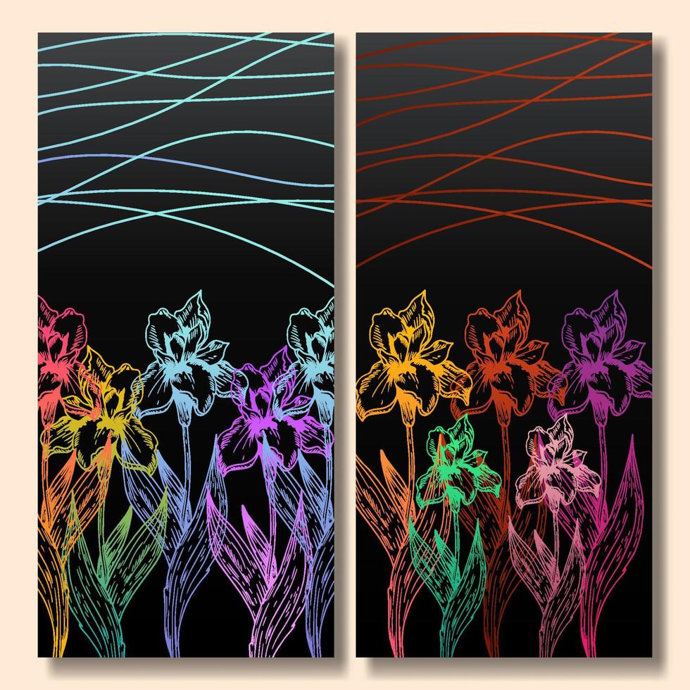 hand- getrokken bloem abstract behang verzameling vector