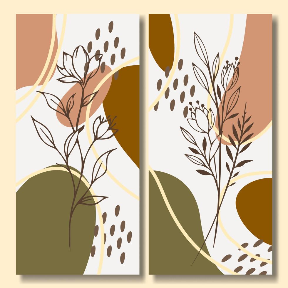 hand- getrokken bloem abstract achtergrond verzameling vector