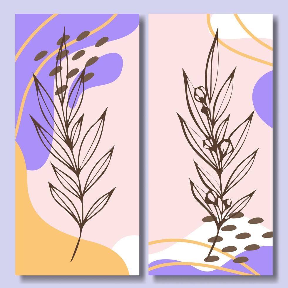 hand- getrokken bloem abstract achtergrond verzameling vector