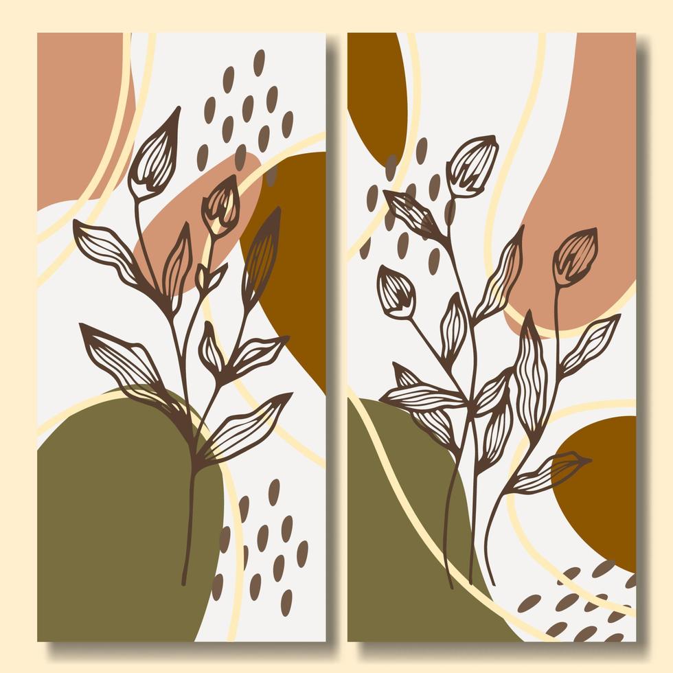 hand- getrokken bloem abstract achtergrond verzameling vector