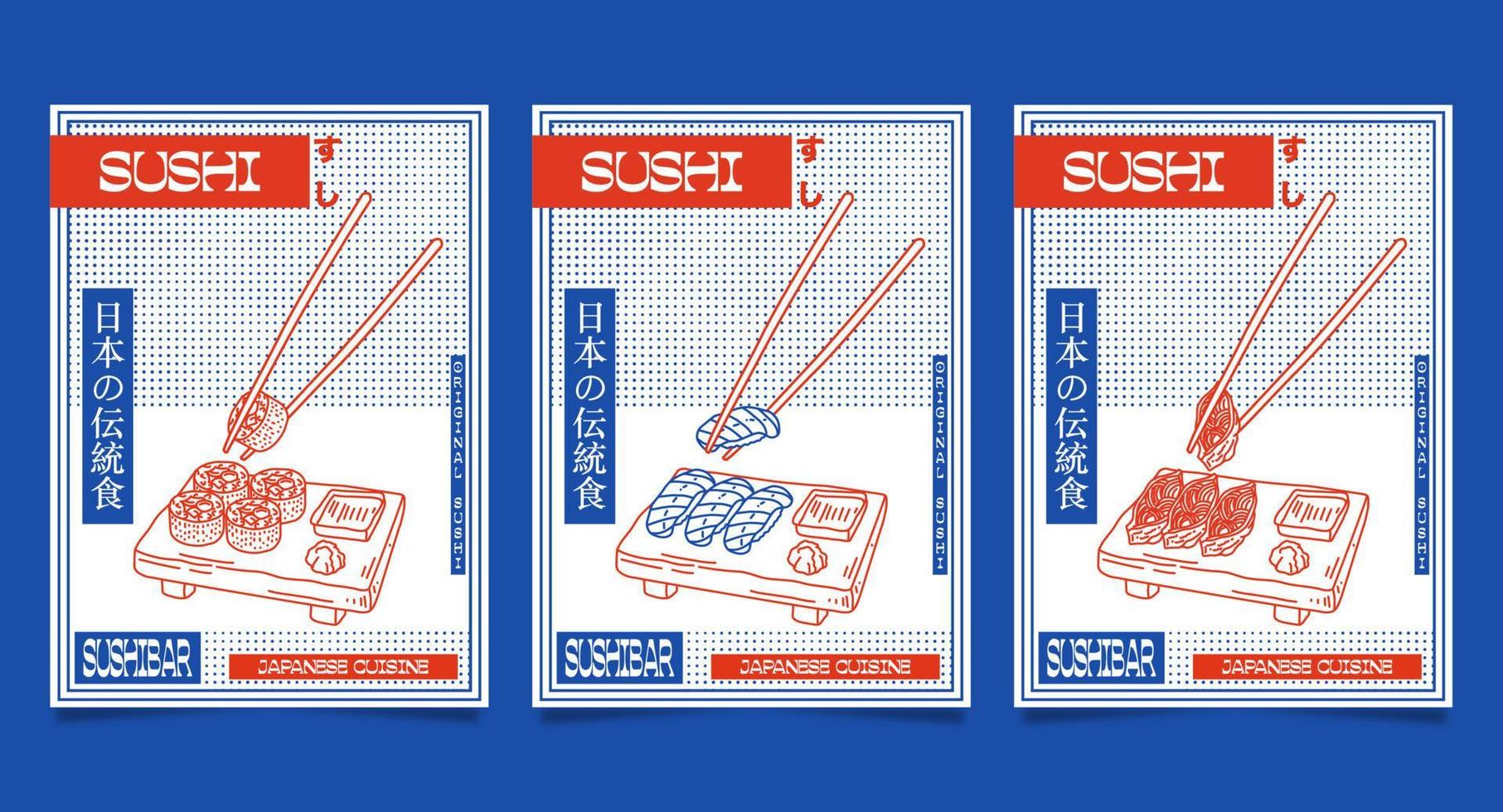 premie vector poster sjabloon voor Japans keuken restaurant