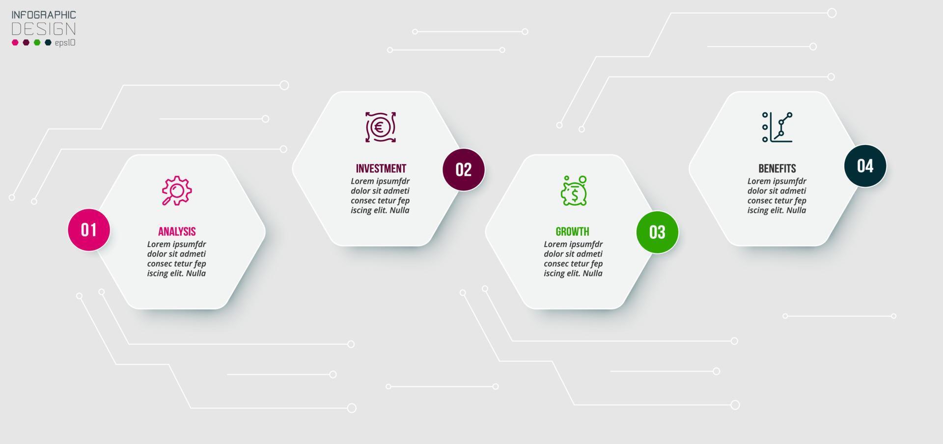 infographic sjabloon bedrijfsconcept met stap. vector