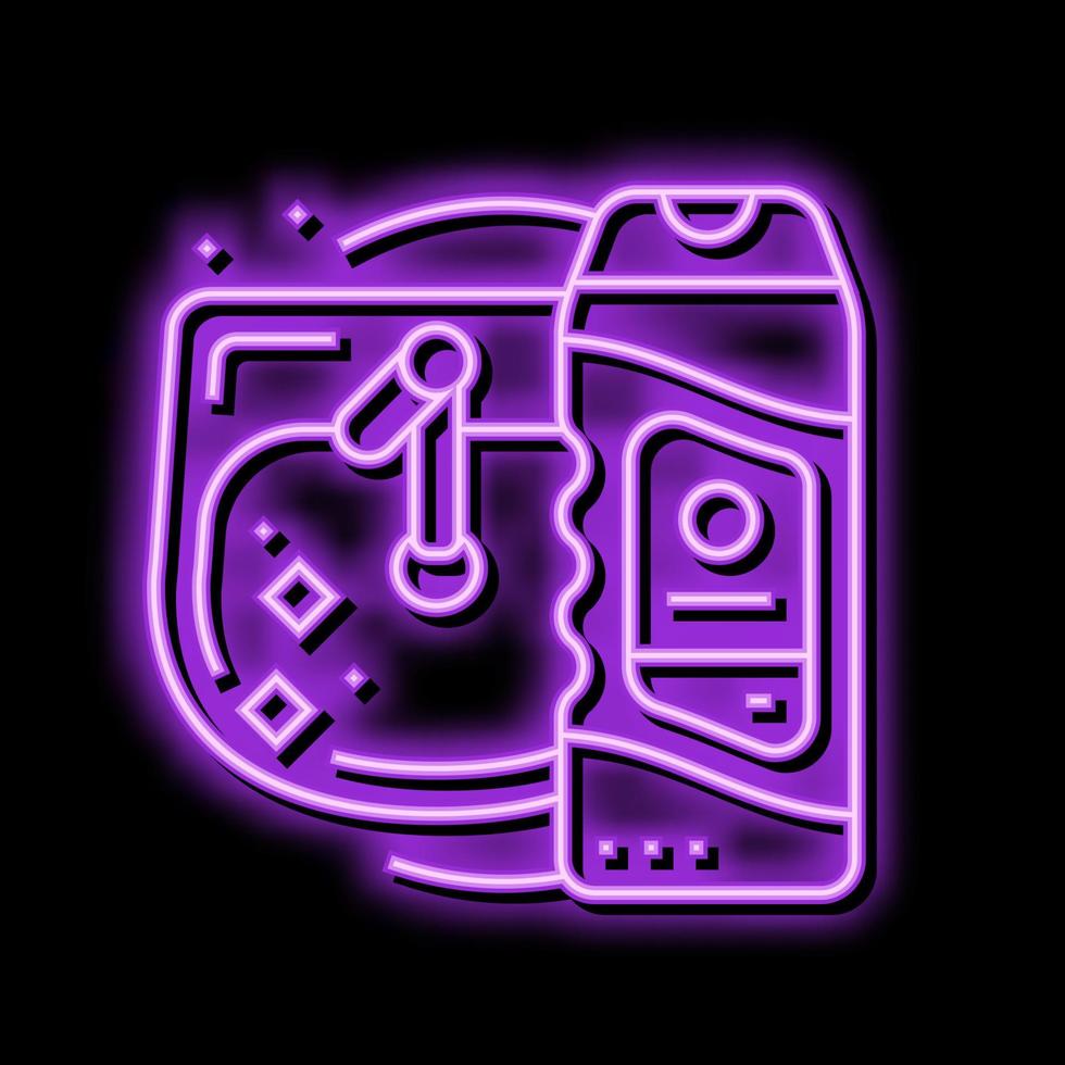 wastafel schoonmaakster wasmiddel neon gloed icoon illustratie vector