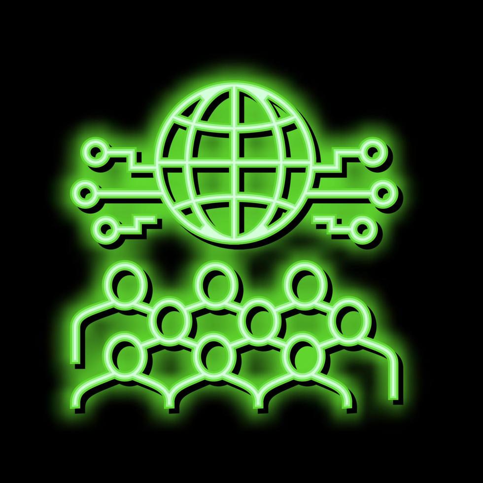 Internationale forum neon gloed icoon illustratie vector