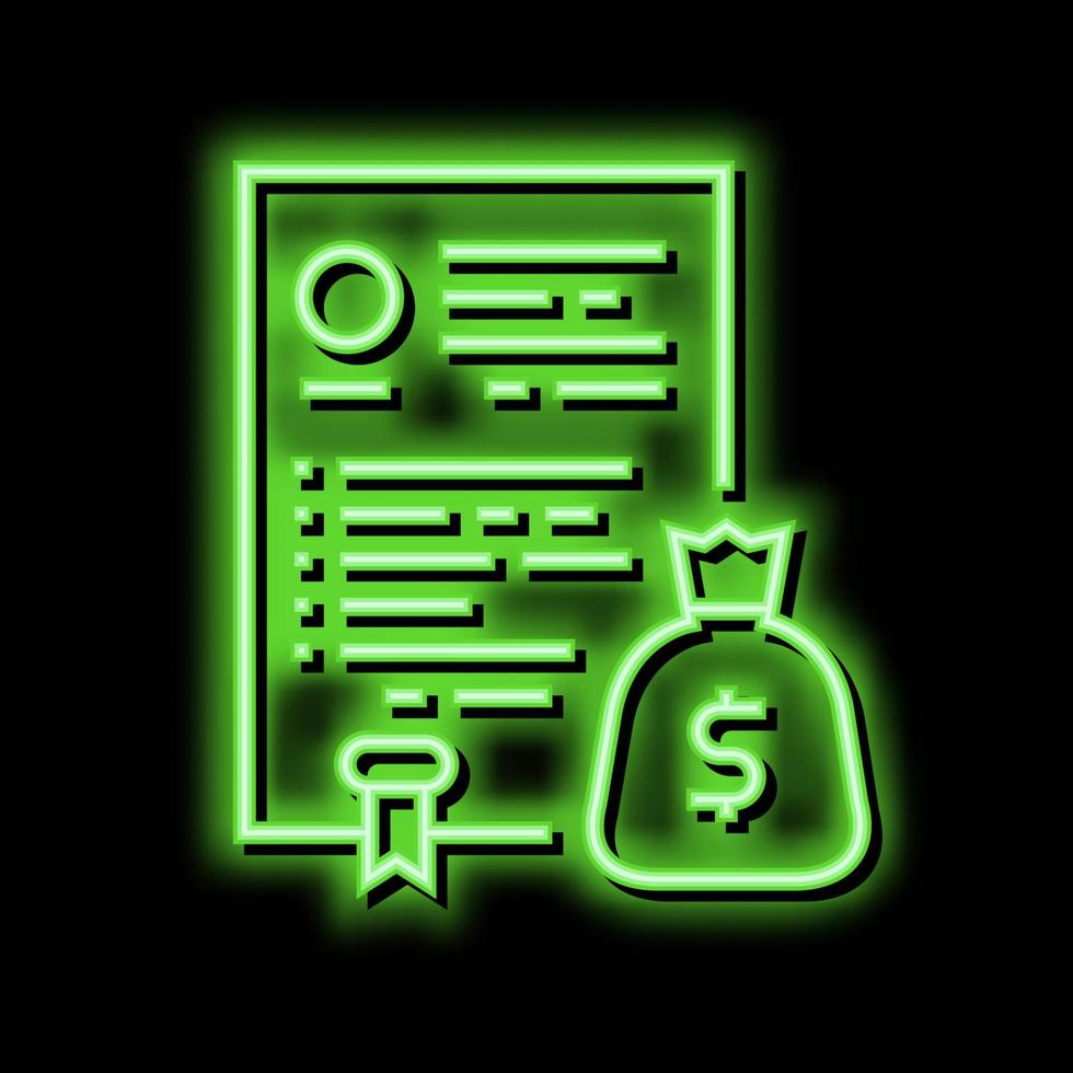 begroting wet woordenboek neon gloed icoon illustratie vector