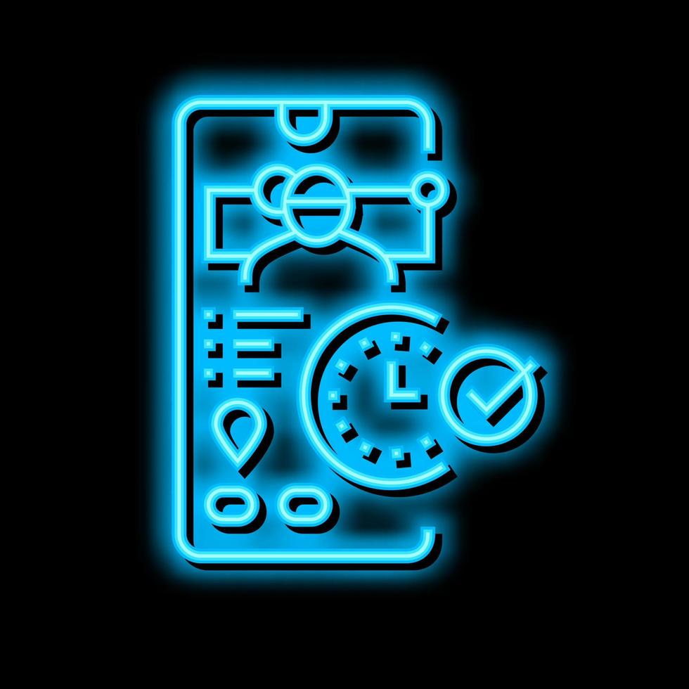 reservering oppas neon gloed icoon illustratie vector