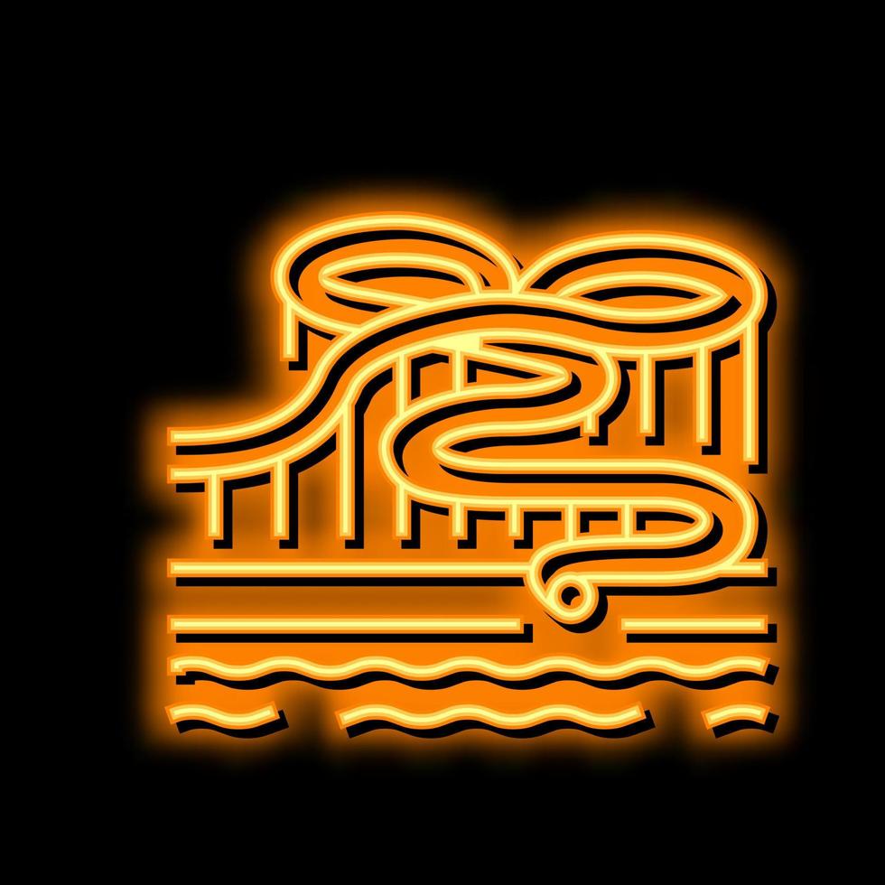 water glijbaan neon gloed icoon illustratie vector