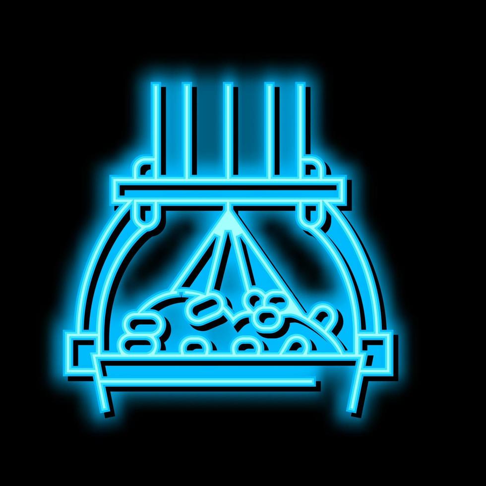 zijde afgehaspeld neon gloed icoon illustratie vector