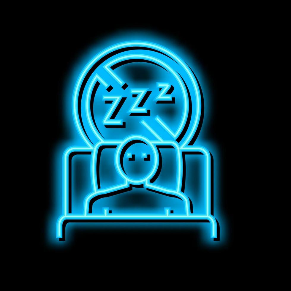 moeilijkheid vallend in slaap Bij nacht neon gloed icoon illustratie vector