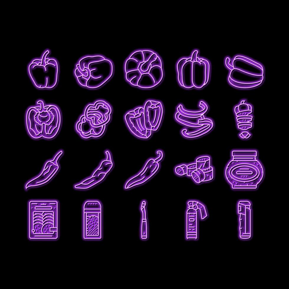 peper ingrediënt voedsel biologisch neon gloed icoon illustratie vector