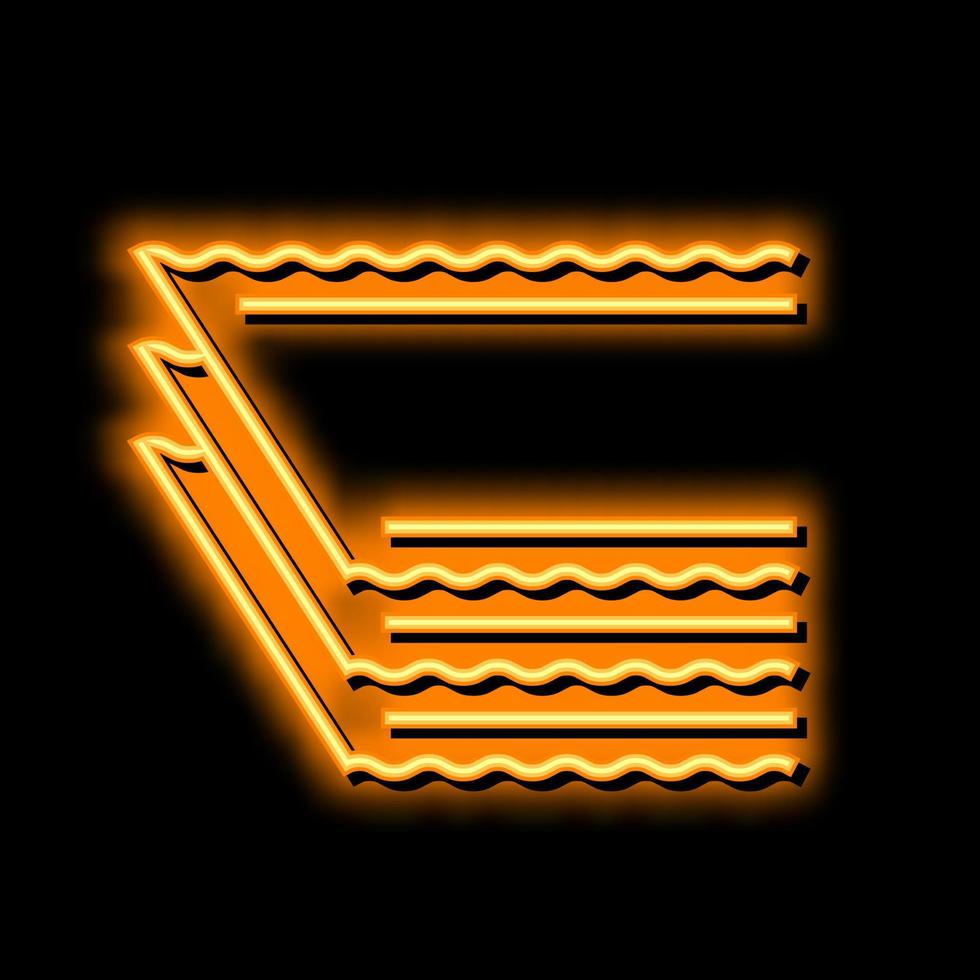 lasagne pasta neon gloed icoon illustratie vector