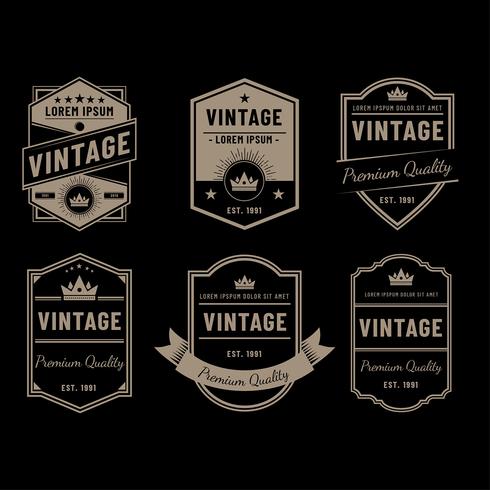 vintage labels zwarte vector