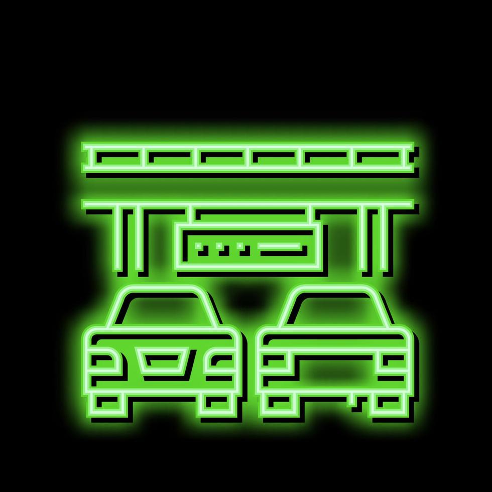 brug verkeer jam neon gloed icoon illustratie vector