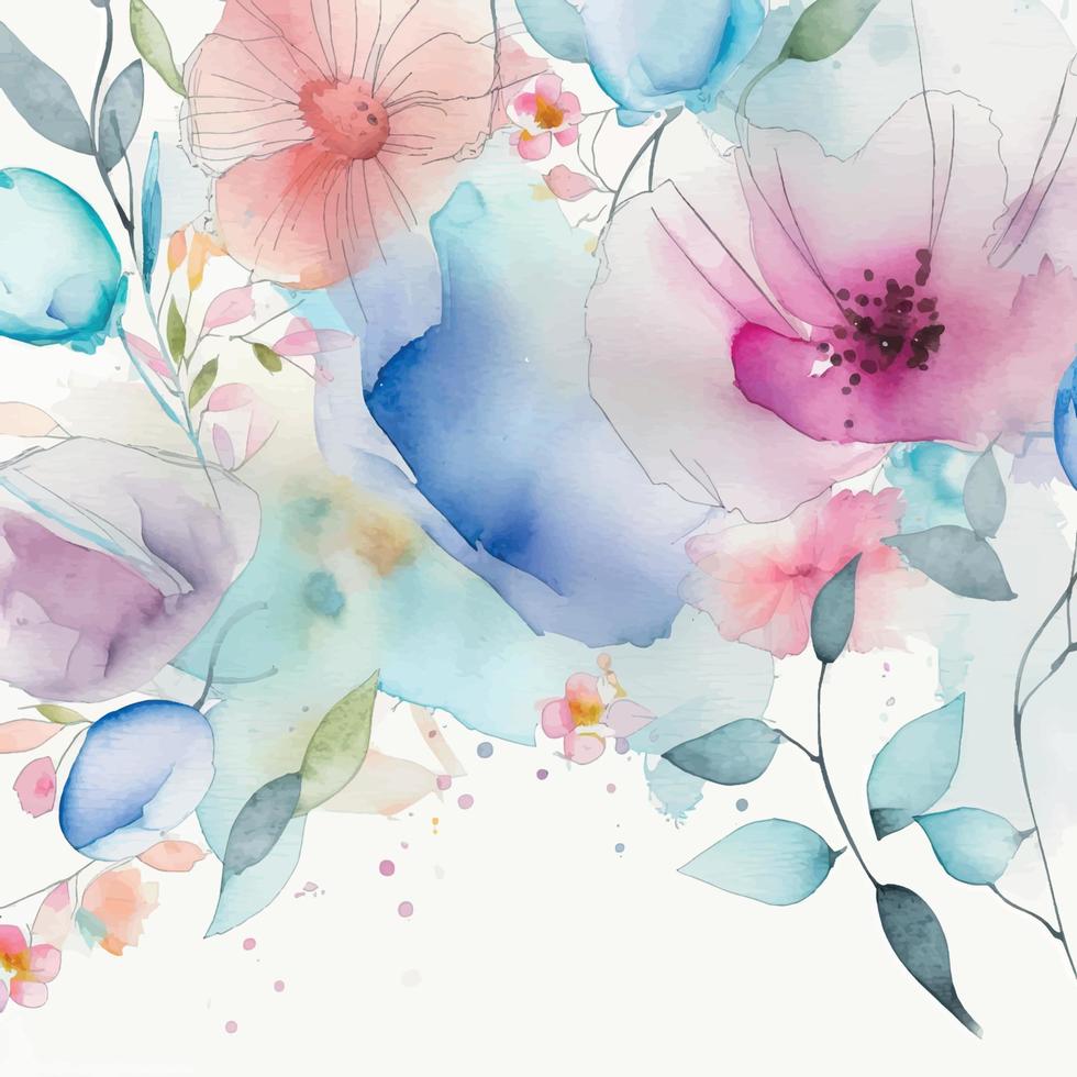 aquarel bloemen achtergrond vector