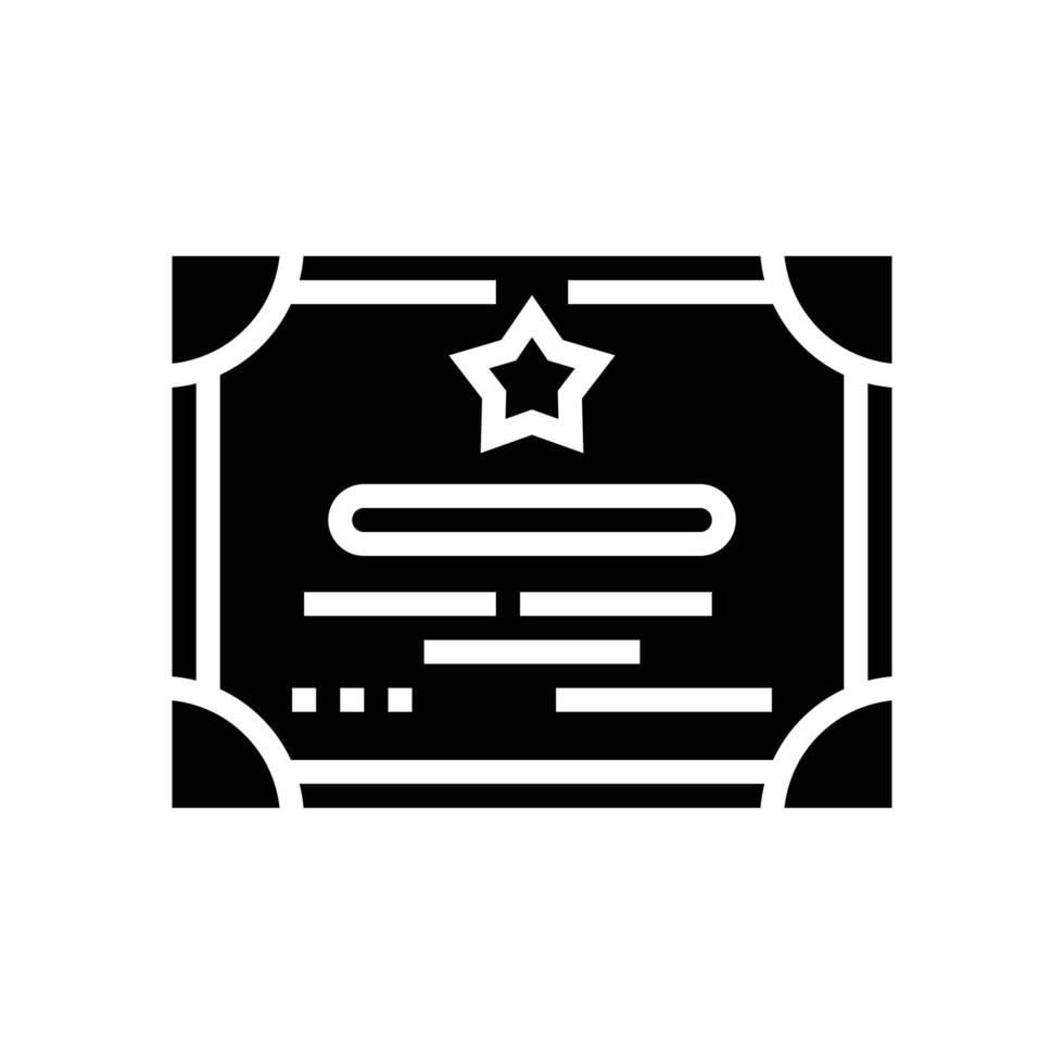 professioneel certificaat glyph icoon vector illustratie