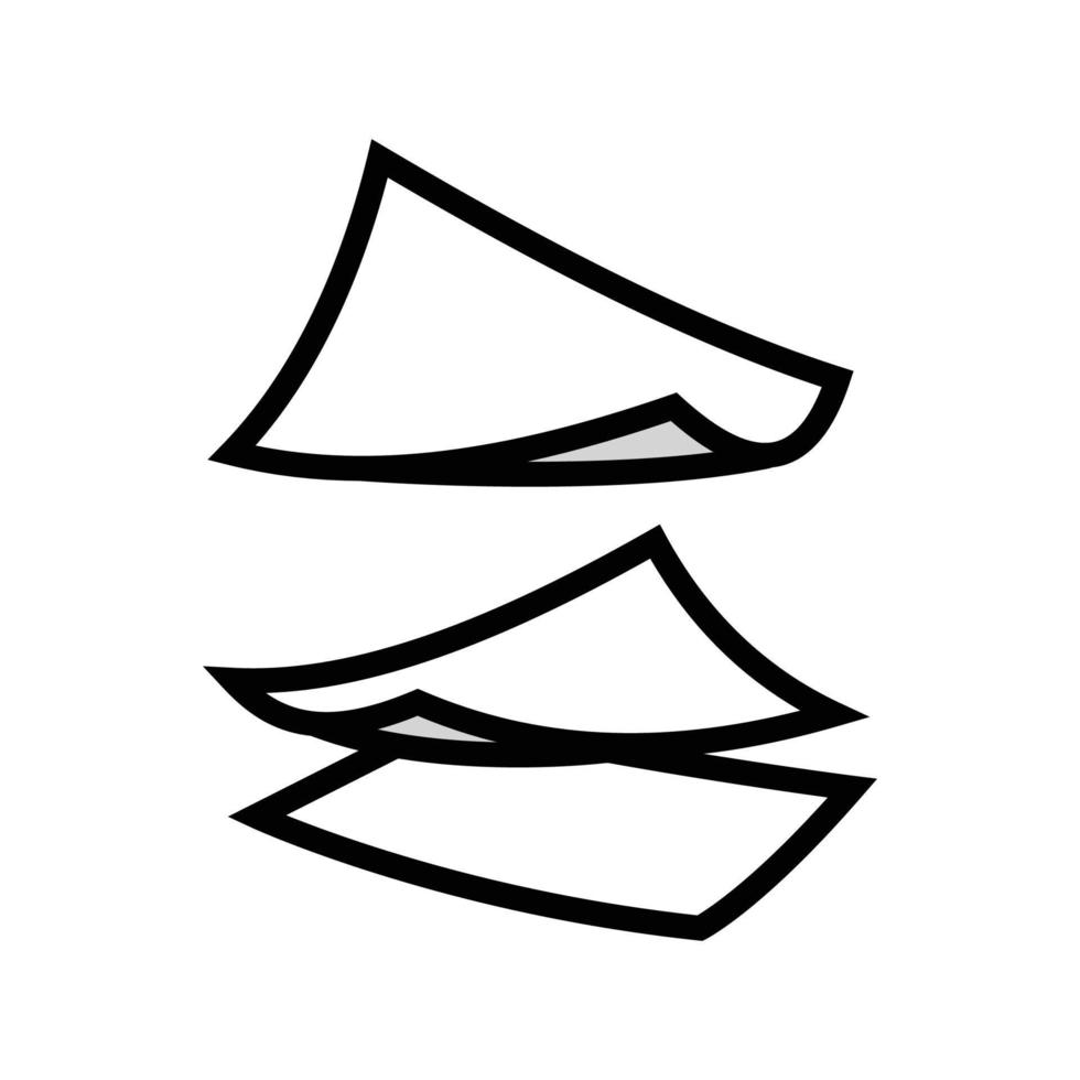 vlieg papier document kleur icoon vector illustratie