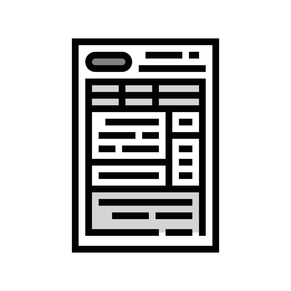 het formulier papier document kleur icoon vector illustratie