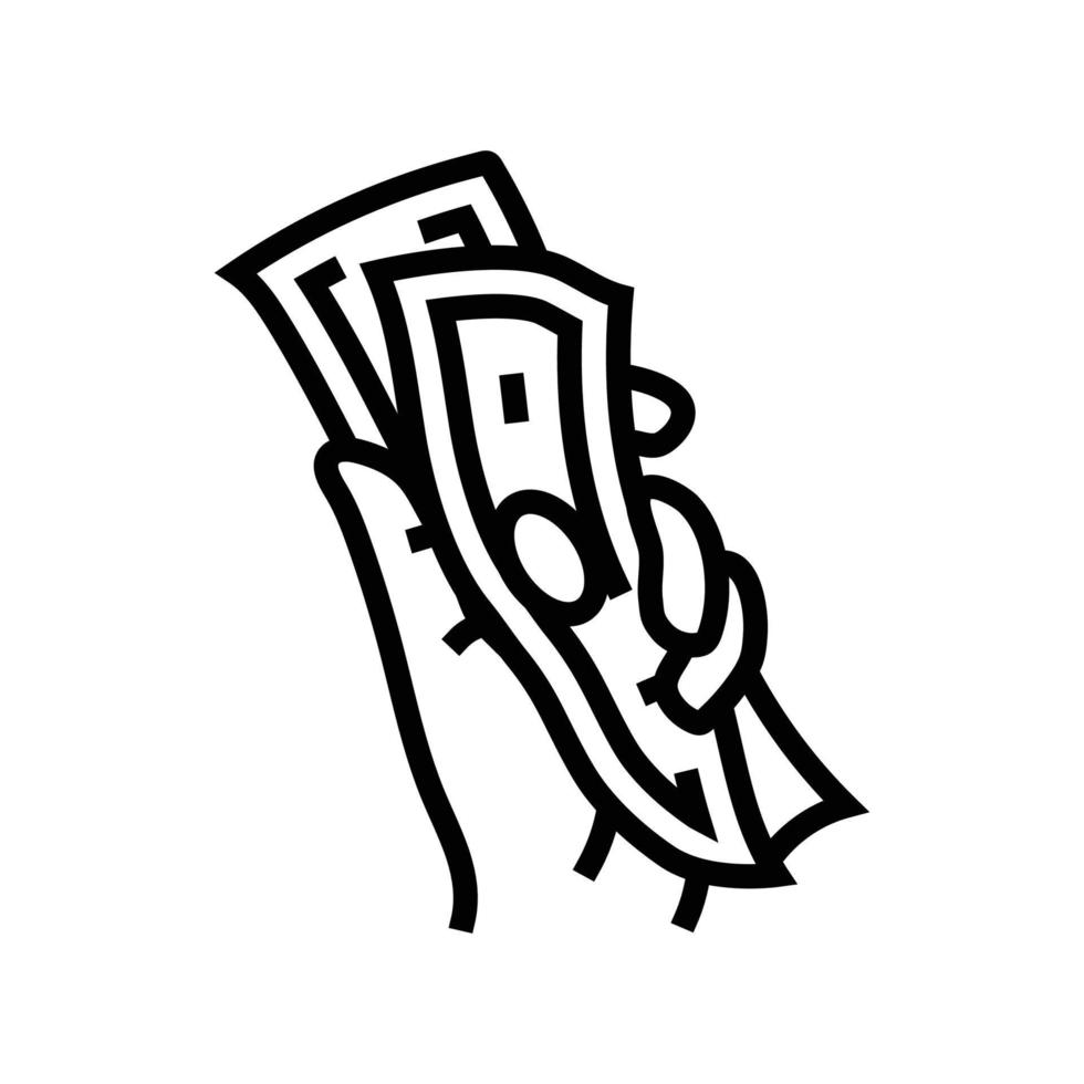 uitwisseling geld hand- lijn icoon vector illustratie