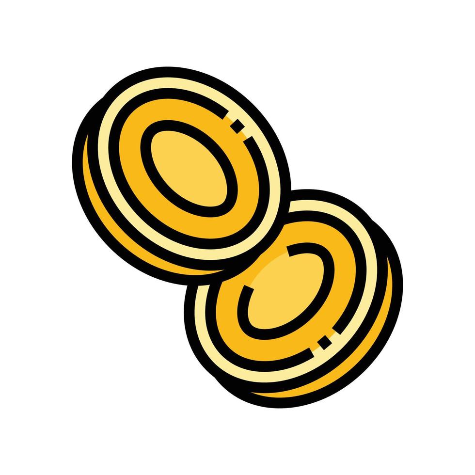 vallend goud munt kleur icoon vector illustratie