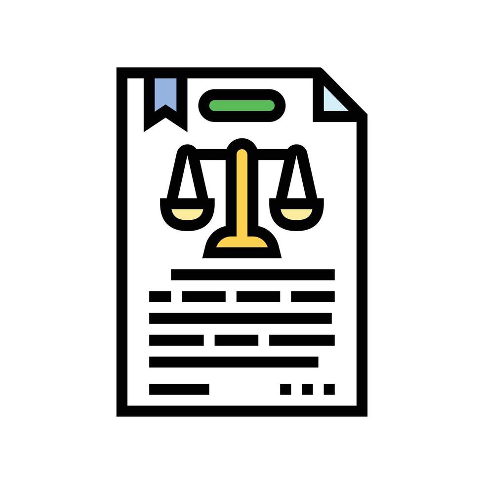 wettelijk document papier kleur icoon vector illustratie