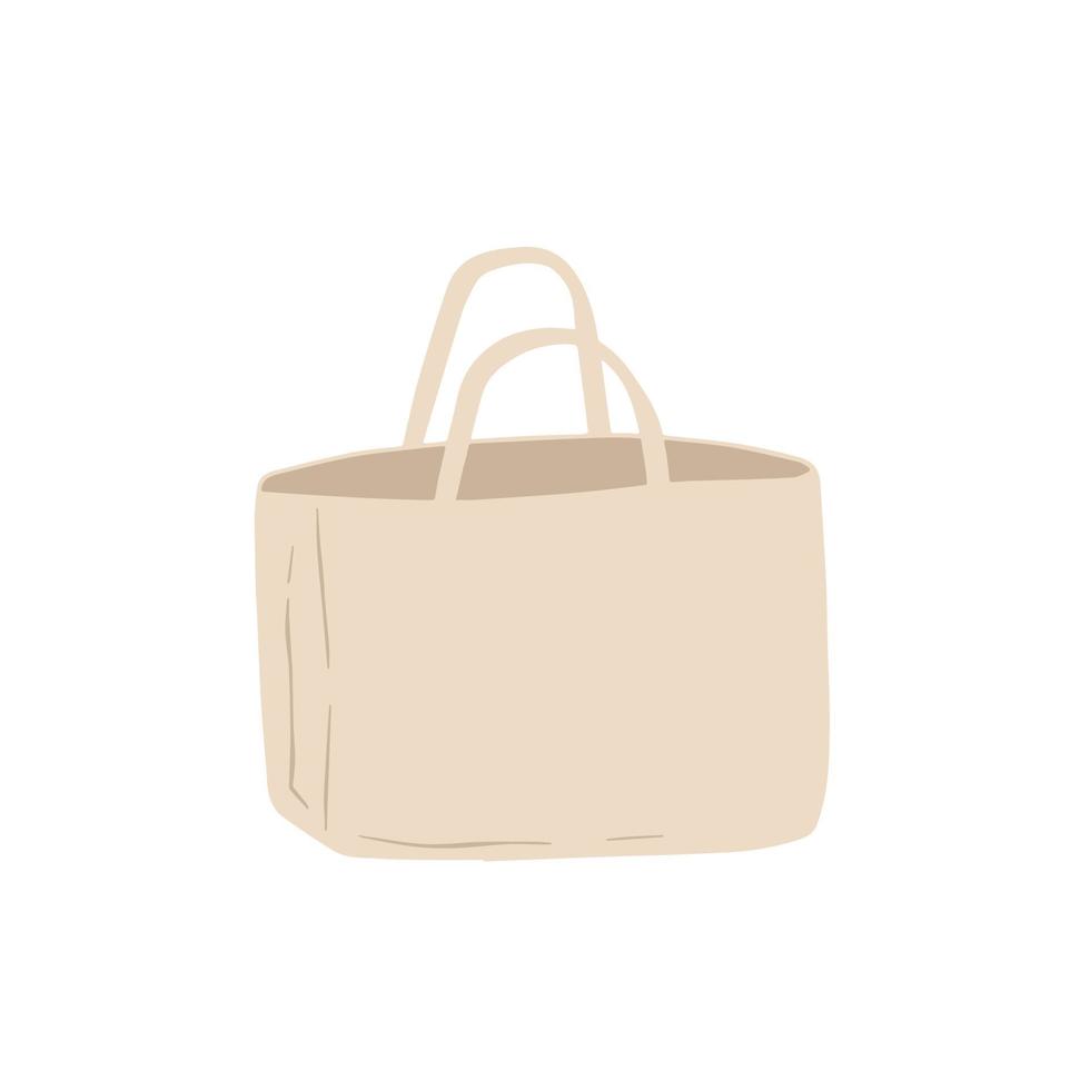 canvas tote tas. kleding eco klant. vlak tekenfilm illustratie. herbruikbaar zak voor boodschappen vector