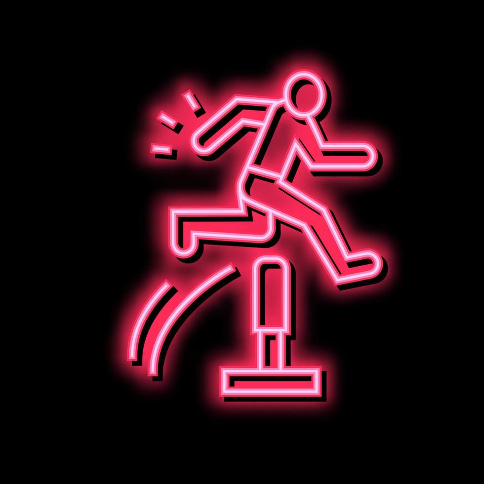rennen en springen neon gloed icoon illustratie vector