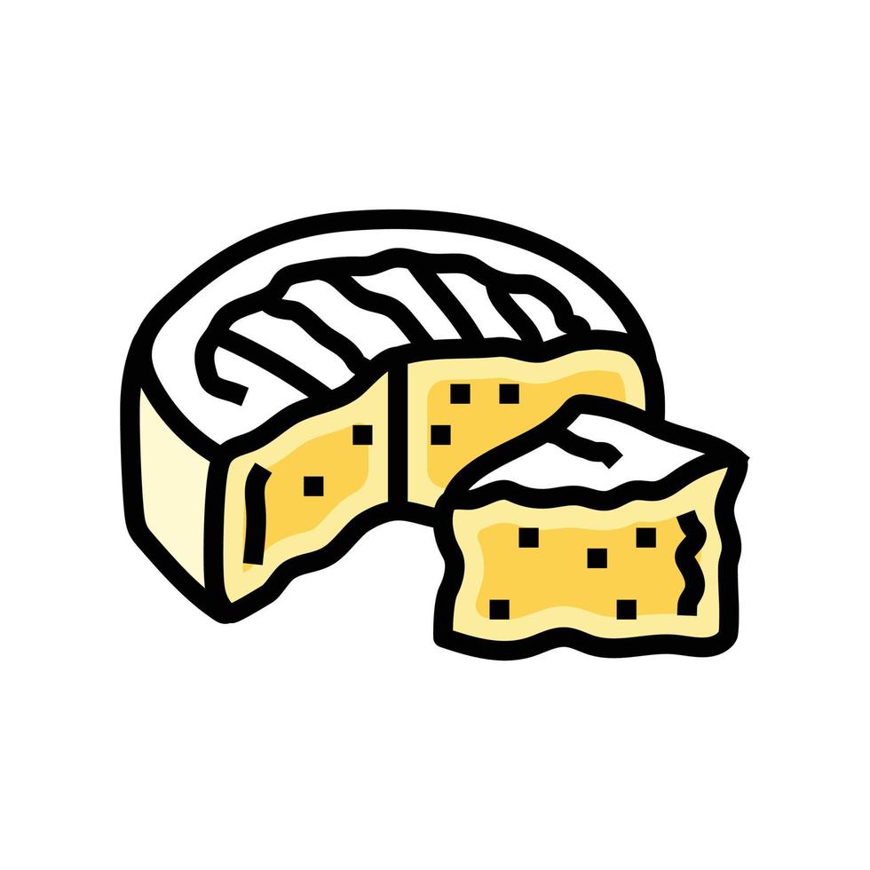 Camembert kaas voedsel plak kleur icoon vector illustratie