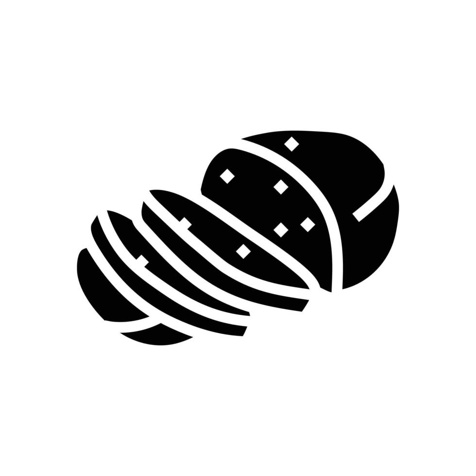 Mozzarella kaas voedsel plak glyph icoon vector illustratie