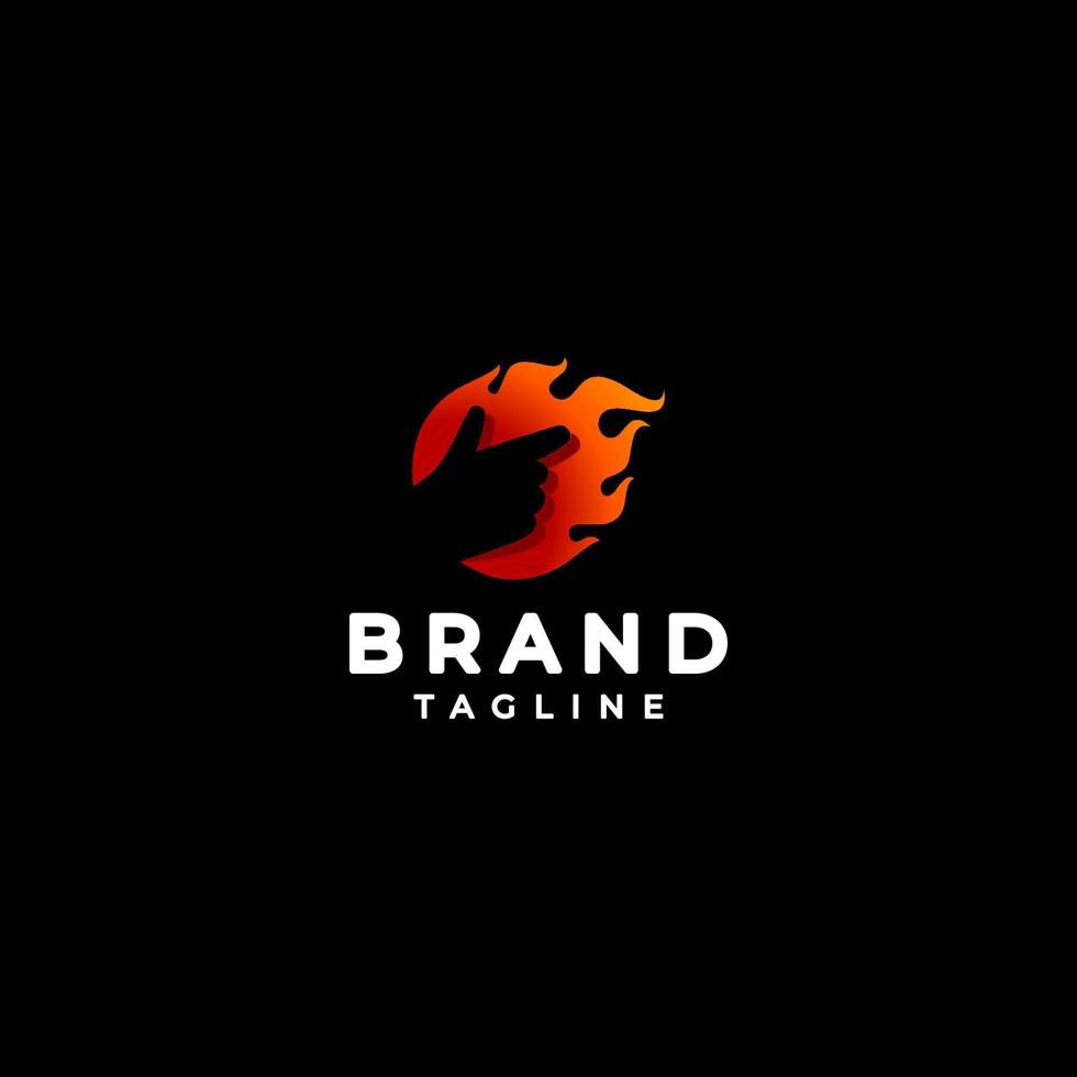 gemakkelijk vinger richten binnen de brandend brand. hand- gebaar richten bovenstaand de vlammen. vector