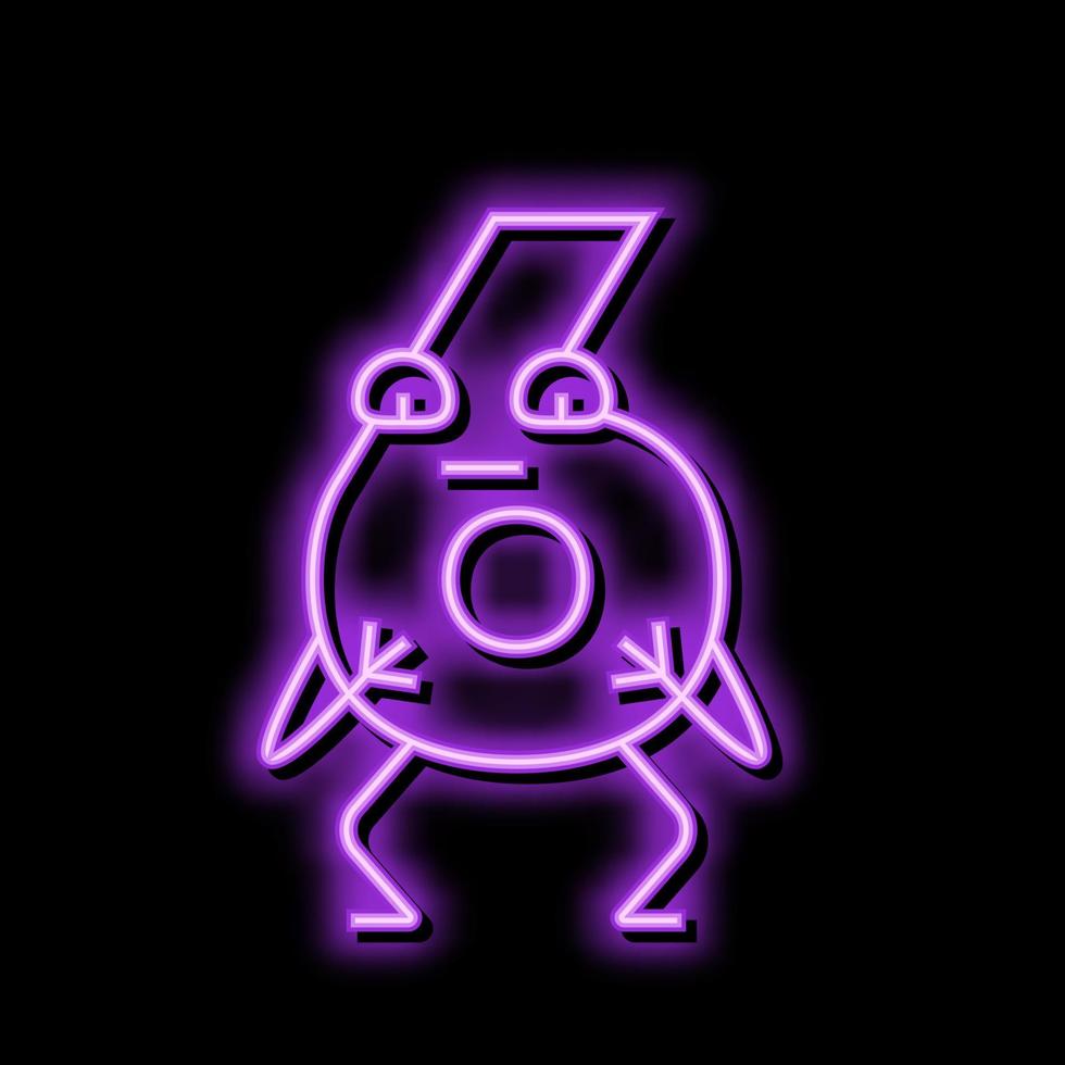 zes aantal karakter neon gloed icoon illustratie vector