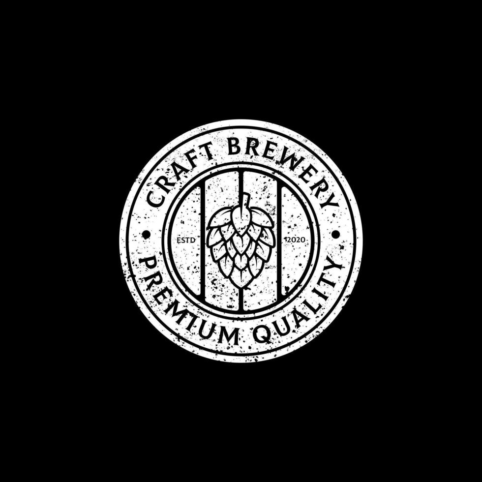 wijnoogst insigne ambacht brouwerij logo ontwerp, het beste voor brouwen huis, bar, kroeg, brouwen bedrijf branding en identiteit vector