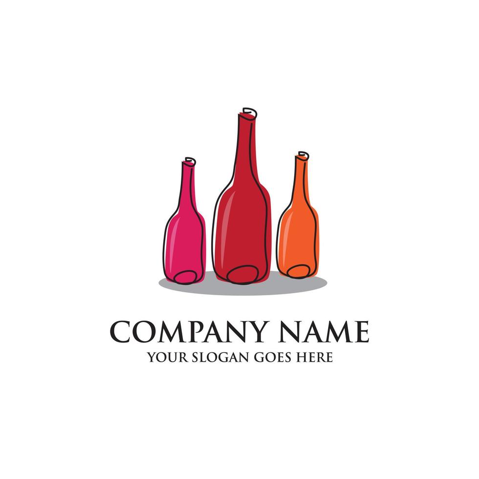 bar en restaurant logo inspiratie, drie fles logo ontwerp vector