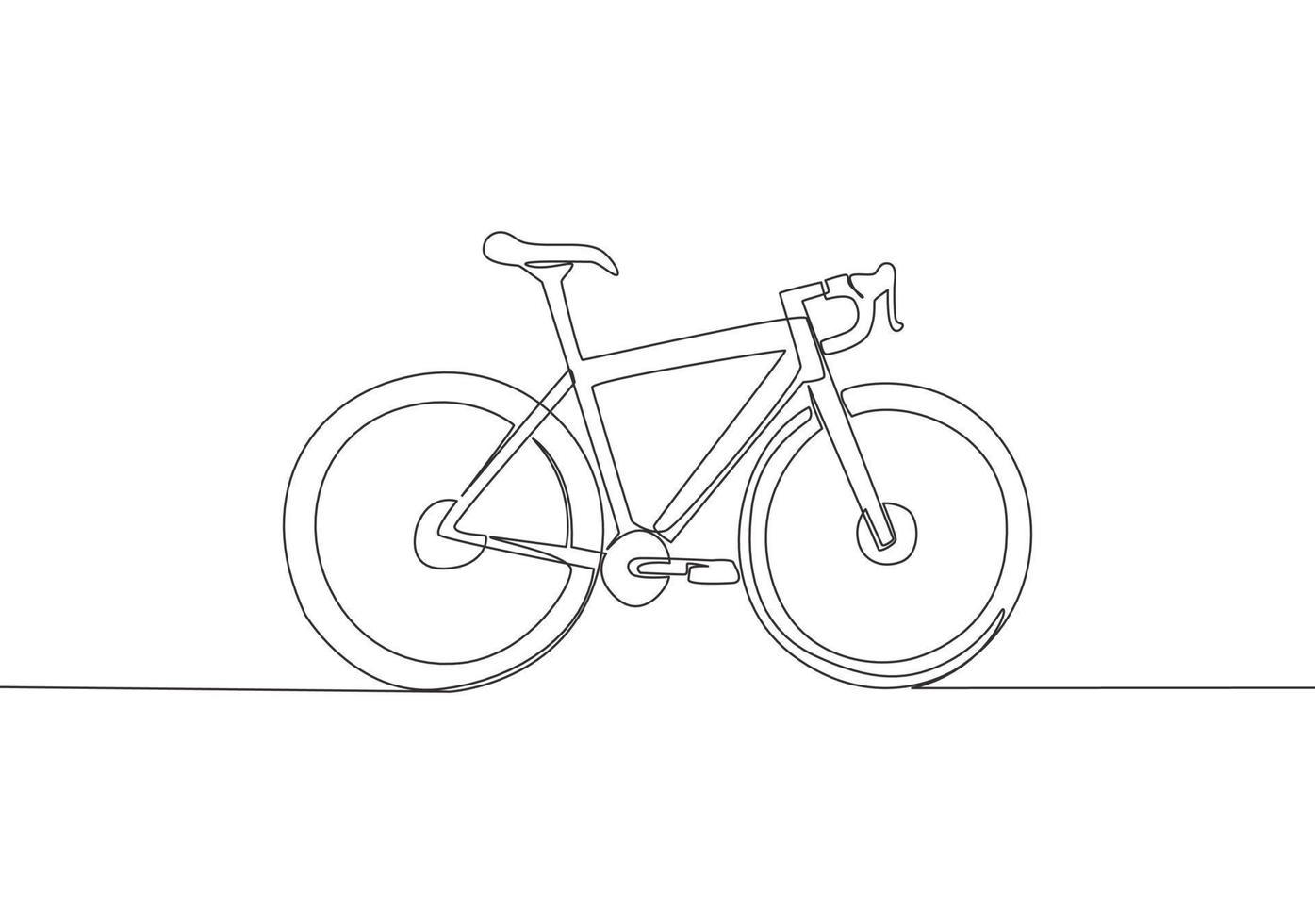 single doorlopend lijn tekening van berg ras fiets logo. stedelijk fiets naar werk en Gaan groen beweging concept. een lijn trek ontwerp vector illustratie