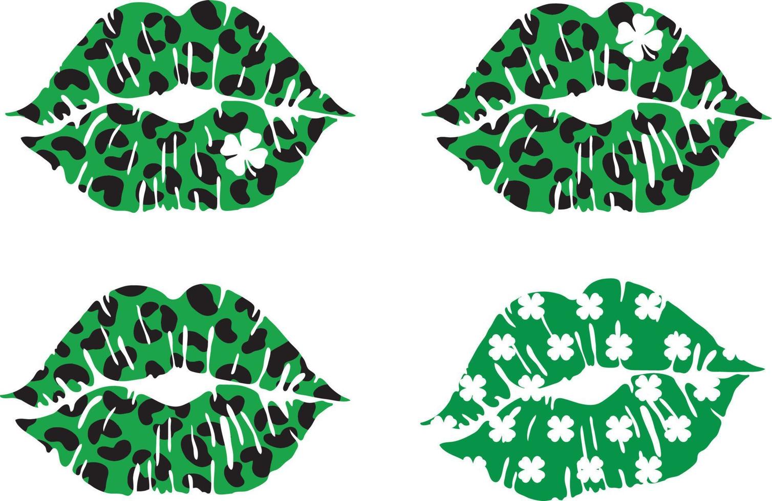 luipaard lippen Svg, lippen met Klaver Svg, st. Patrick dag Svg, lippen Svg, liefde Klaver Svg, luipaard Klaver lippen Svg, luipaard lippen SVG bestanden voor cricut downloads vector