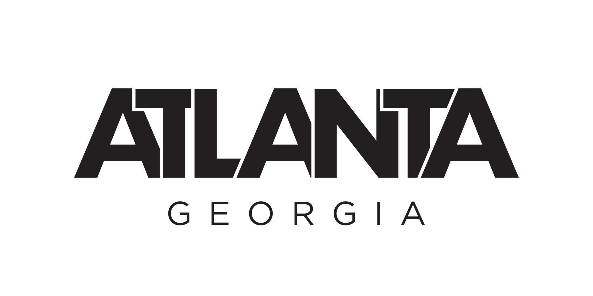 atlanta, Georgië, Verenigde Staten van Amerika typografie leuze ontwerp. Amerika logo met grafisch stad belettering voor afdrukken en web. vector
