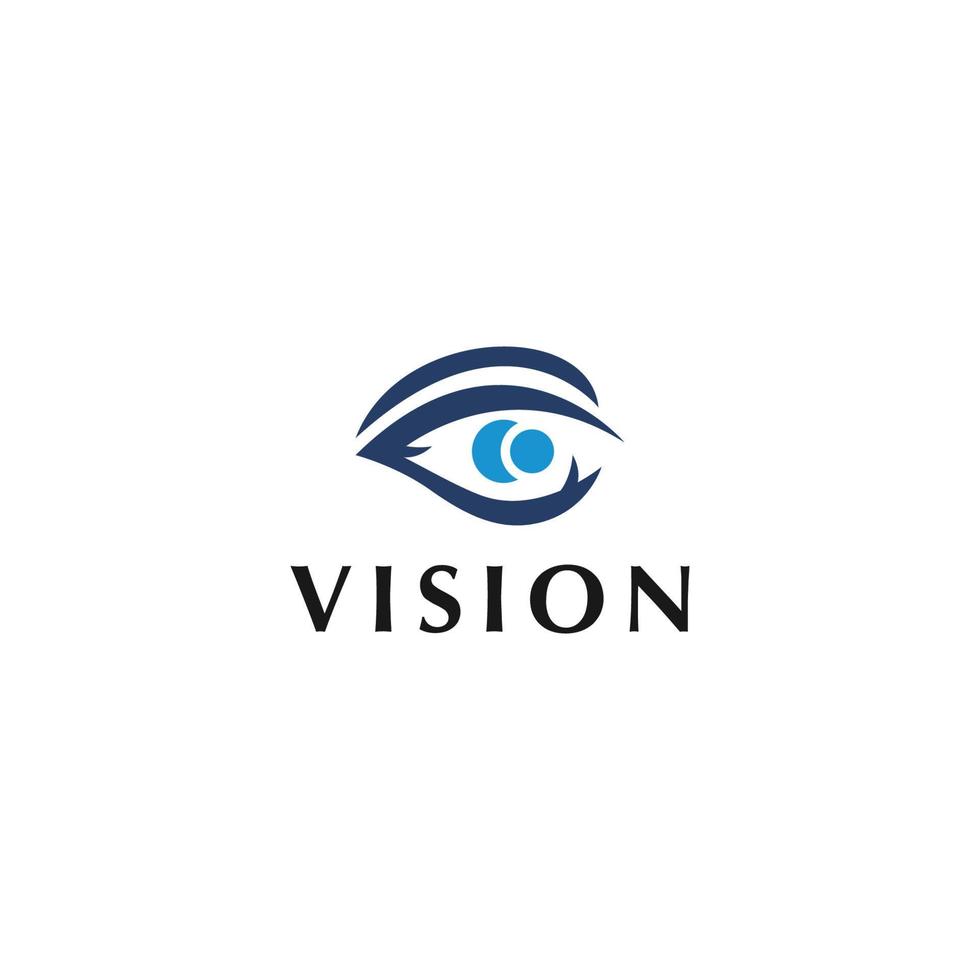 visie logo concept. vlak lijn oog icoon ontwerp sjabloon. vector