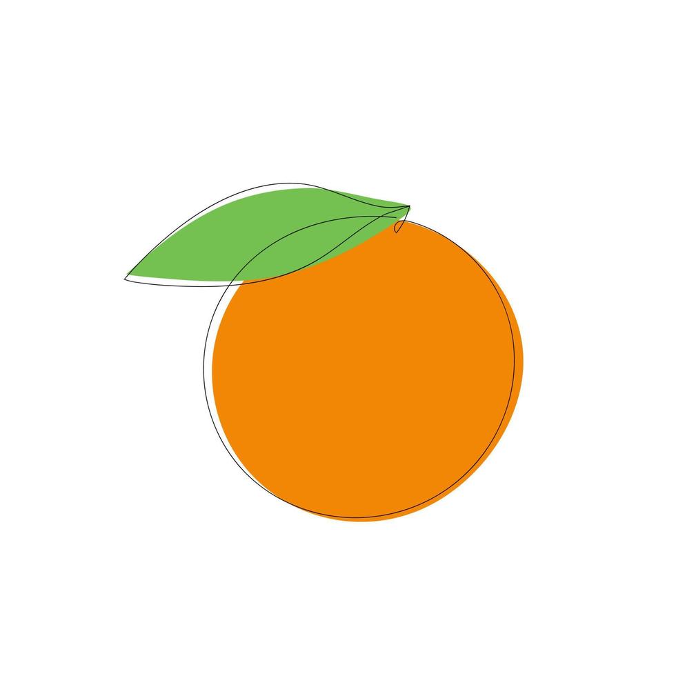 oranje fruit getrokken in een lijn Aan wit vector