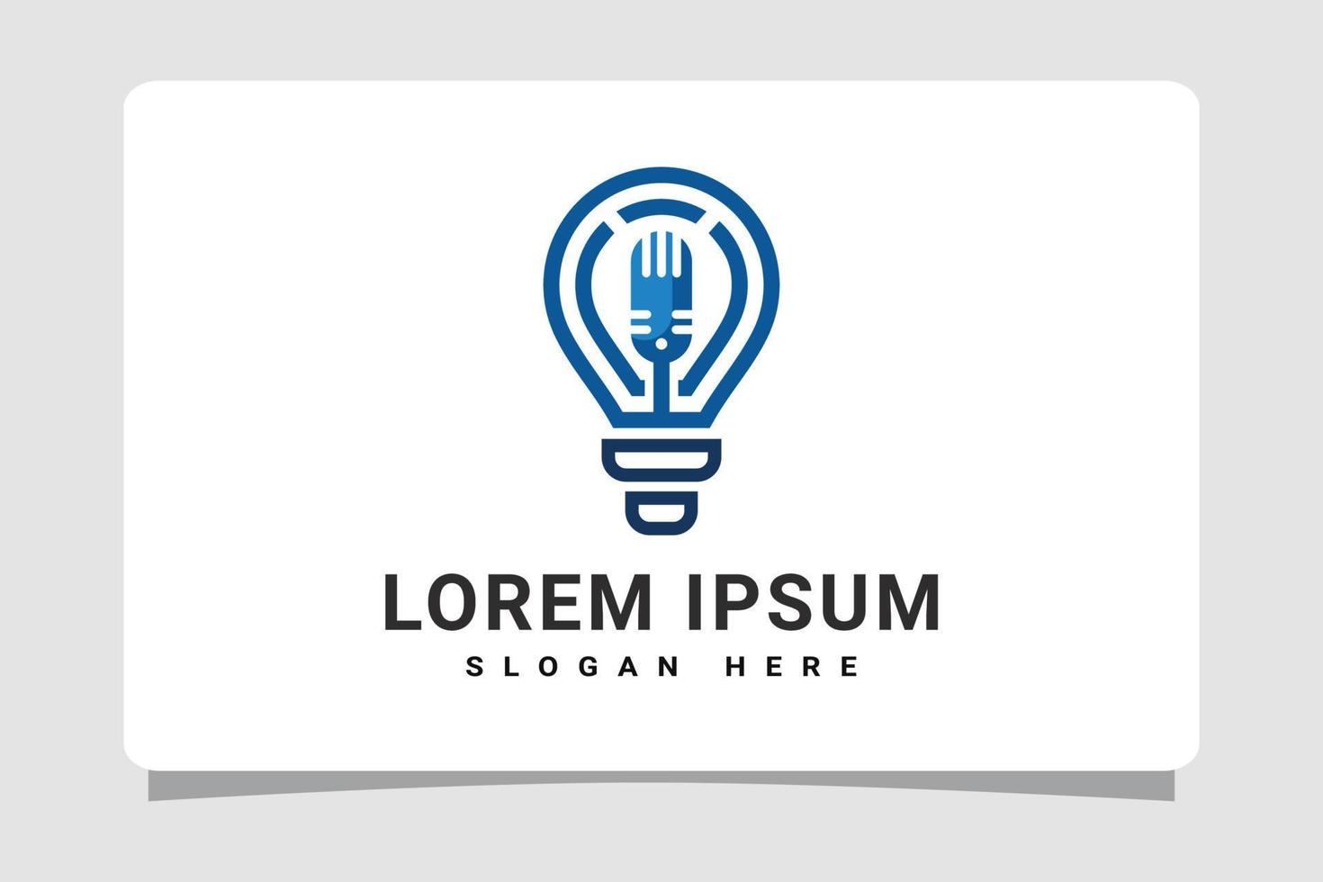 podcast idee lamp logo sjabloon ontwerp inspiratie vector