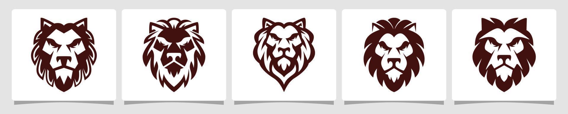 reeks leeuw koning logo sjabloon ontwerp inspiratie vector