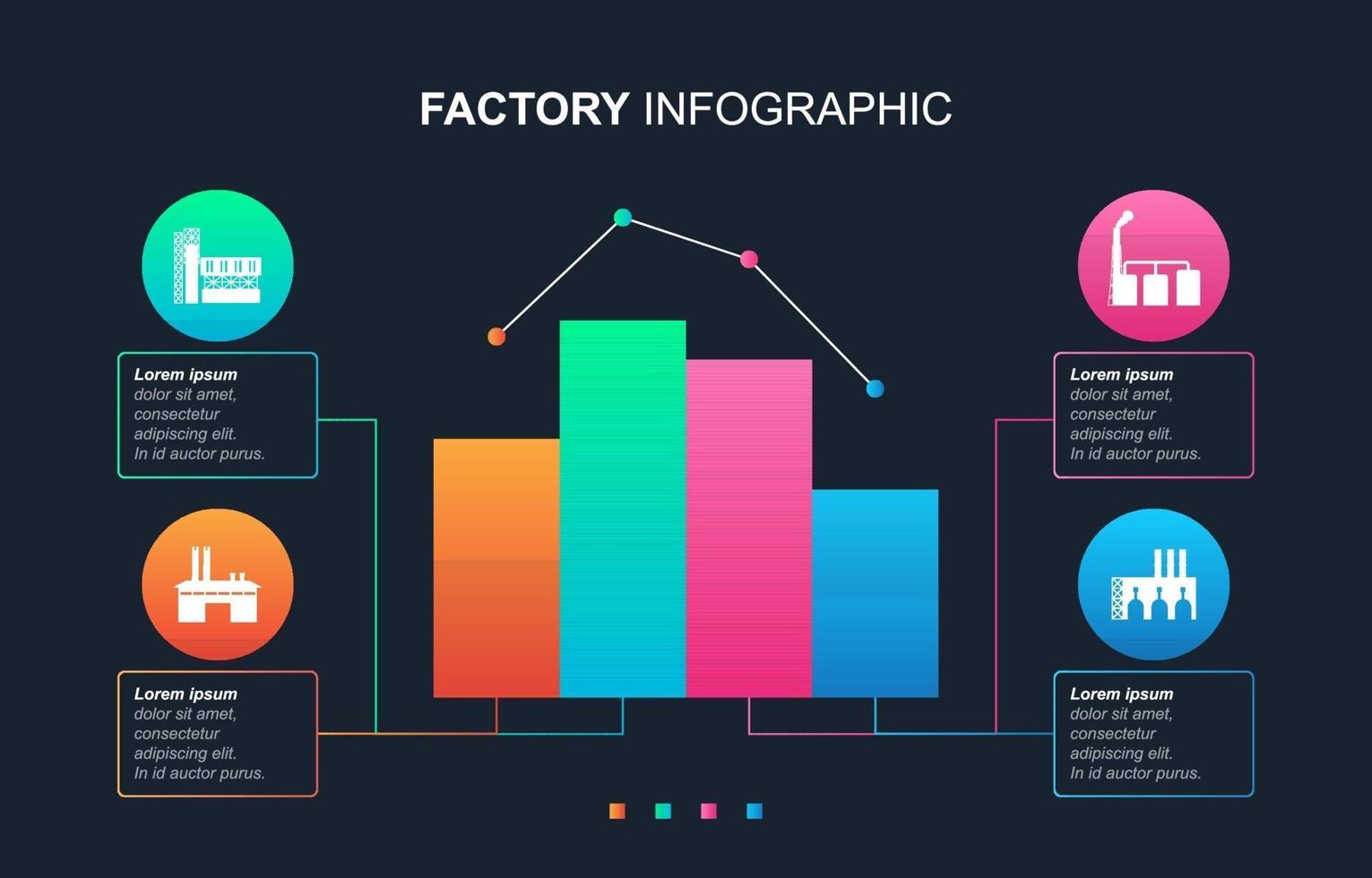 industriële zakelijke staafdiagram infographic vector