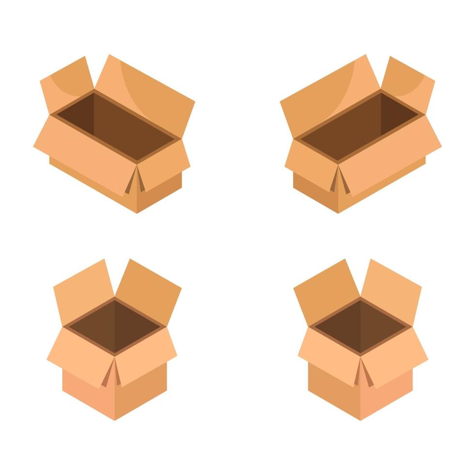 isometrische doos ingesteld op witte achtergrond vector