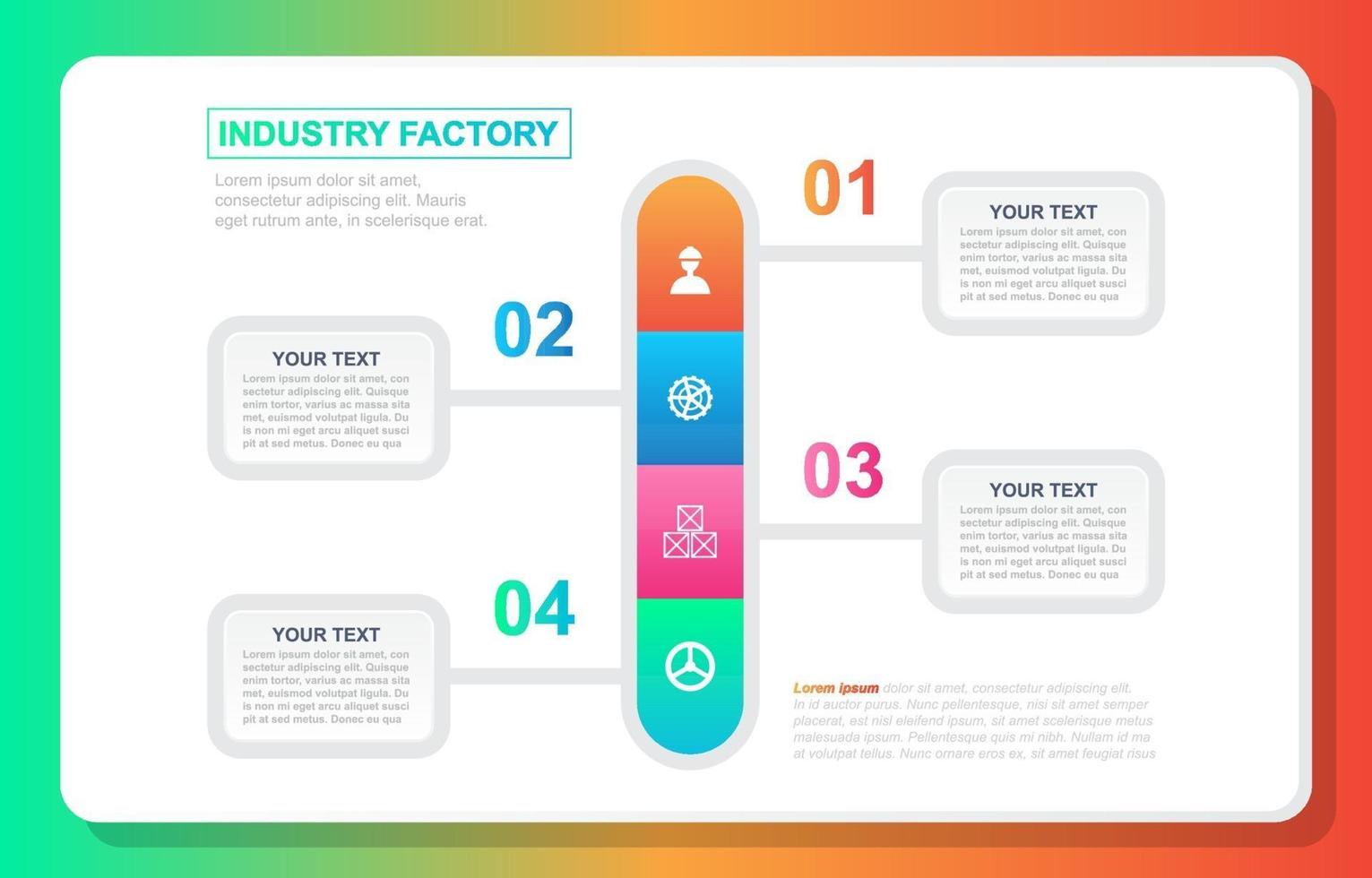 industriële zaken infographic met kleurrijke opties vector